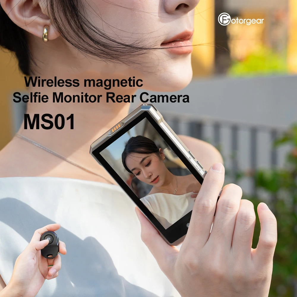 Fotorgear MS01 Magnetic Phone Selfie Screen Display for Phone Rear Camera Selfie Vlog Live Monitor for Iphone Android Phones